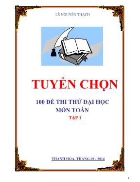Tuyển chọn 100 đề thi thử đại học môn Toán